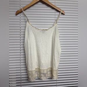 American Eagle Outfitters Tank Top Ethereal Lace Floral Trim Y2K Fairy Festival